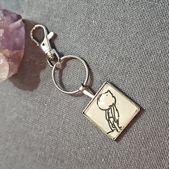 Children's book silverstein keyring art upcycled page ooak vintage - Picture 2 of 4